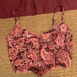 Orange paisley tank top